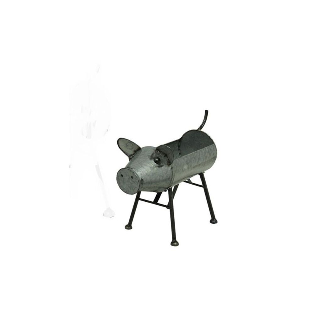 Galvanized Metal Indoor/Outdoor Pig Planter Sculpture